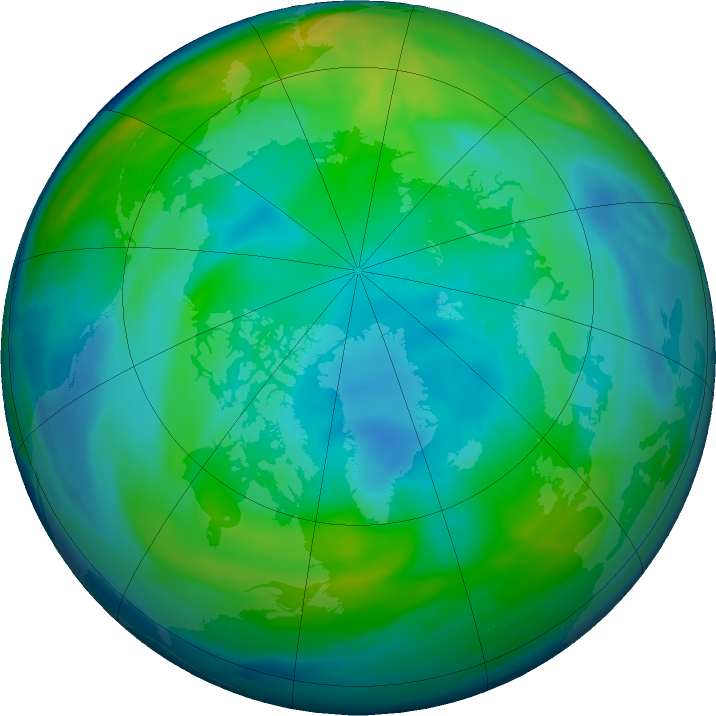 Arctic ozone map for 07 November 2019